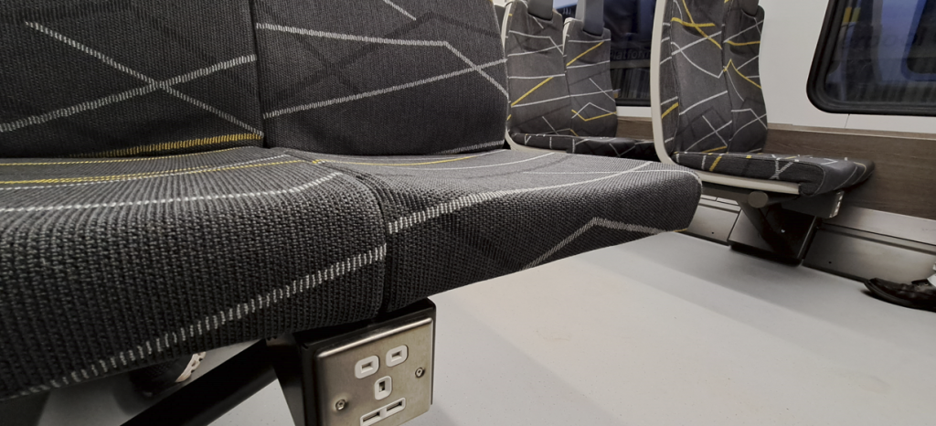 sockets on new merseyrail train