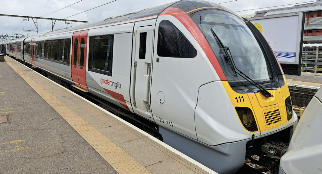 class 720 train at southend victoria station