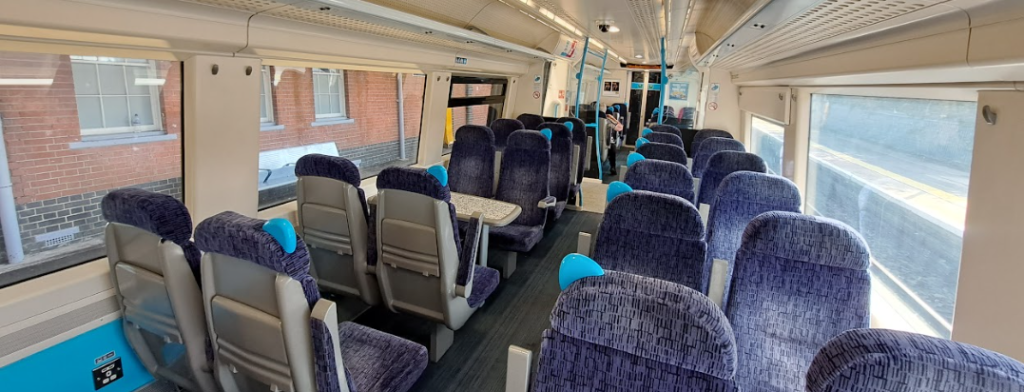 interior of a 'classic' electrostar train to canterbury