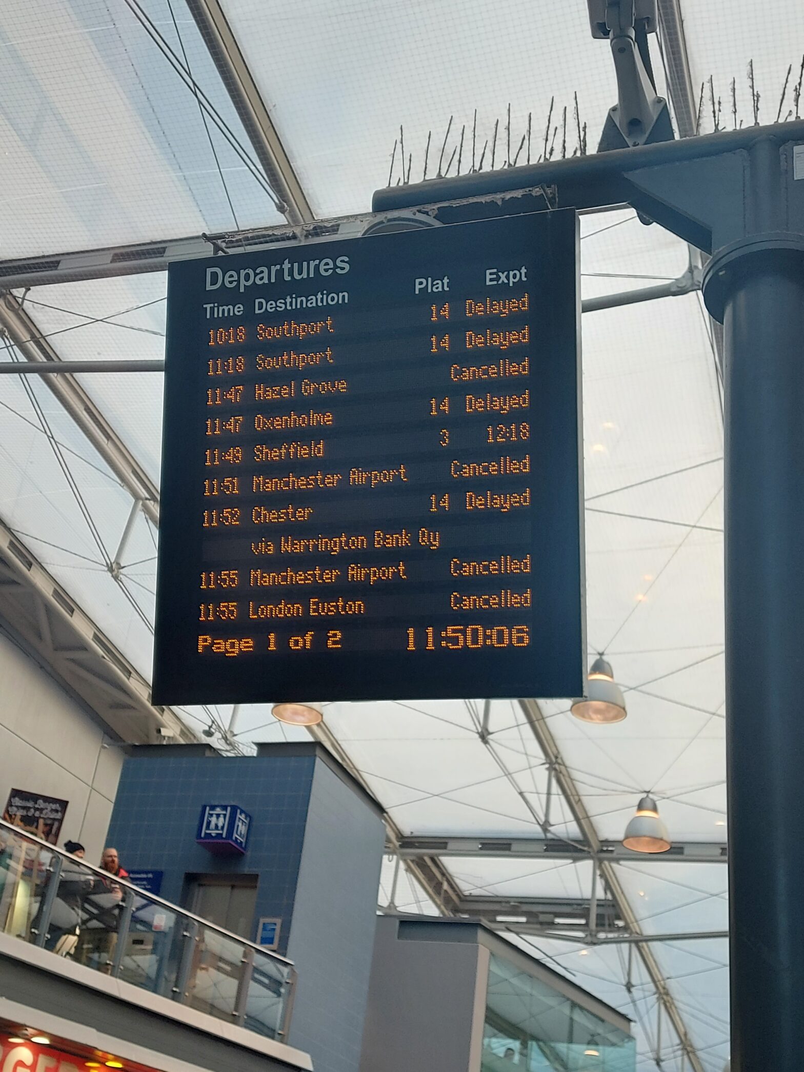 Train delay screen