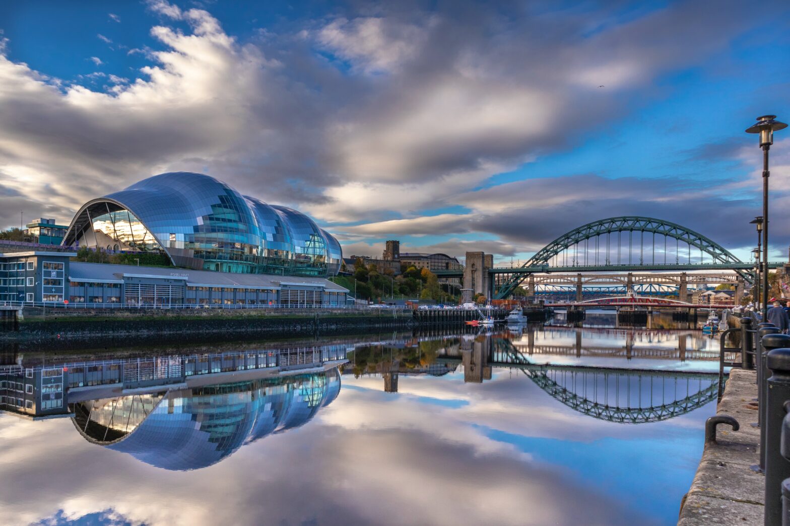 Newcastle Quayside landscape, reachable by Sheffield to Newcastle train