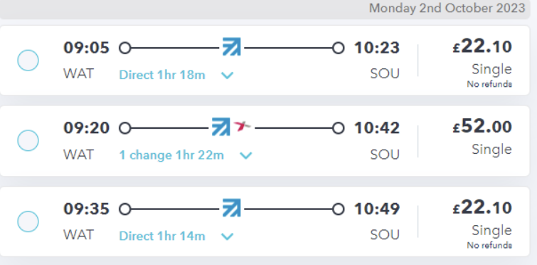 london to southampton train fares with south western railway on SmartSplit