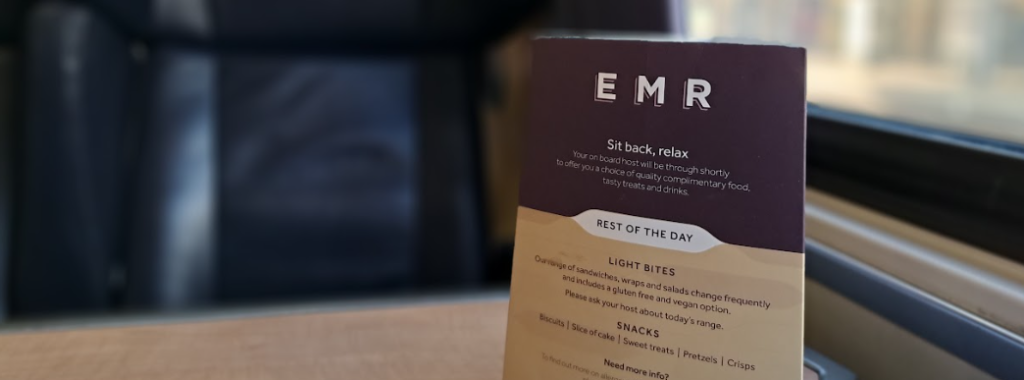 east midlands railway first class menu