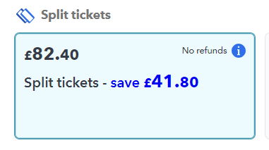 split ticket savings box on SmartSplit site