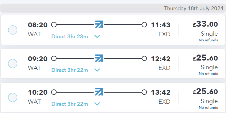 trains from waterloo to exeter on SmartSplit site